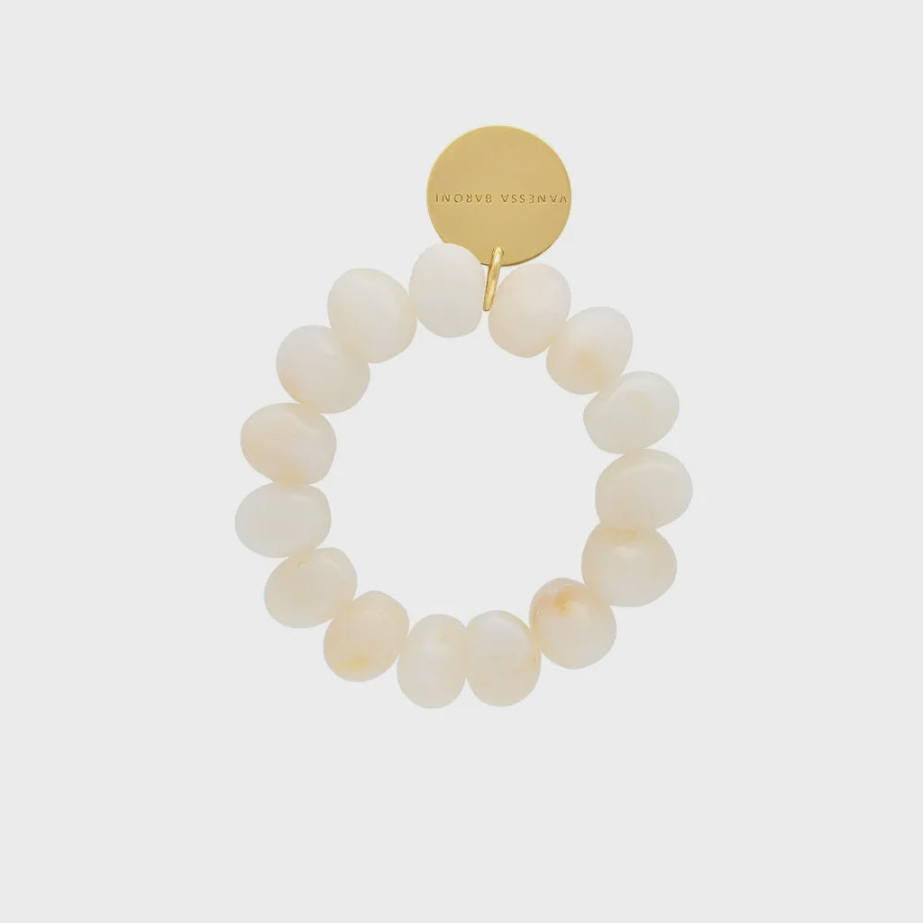 Vanessa Baroni Stone Flex Bracelet Pearl Marble