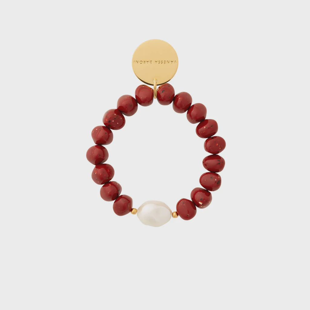 Vanessa Baroni Beach Stone Flex Bracelet coral