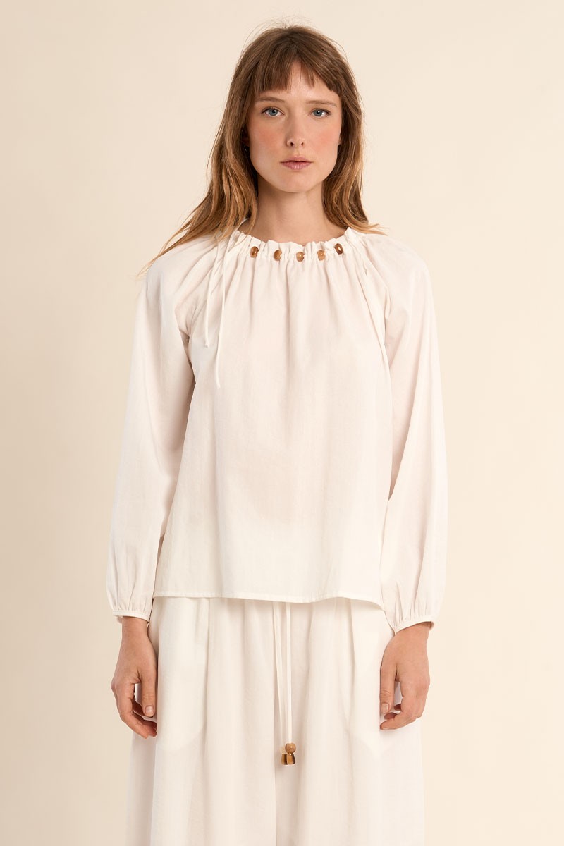 Molly Bracken Beaded round neck blouse