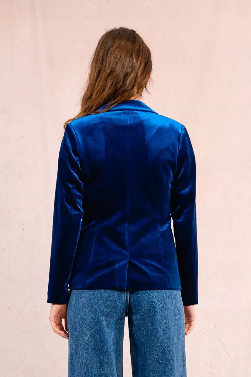 Molly Bracken Fitted velvet blazer