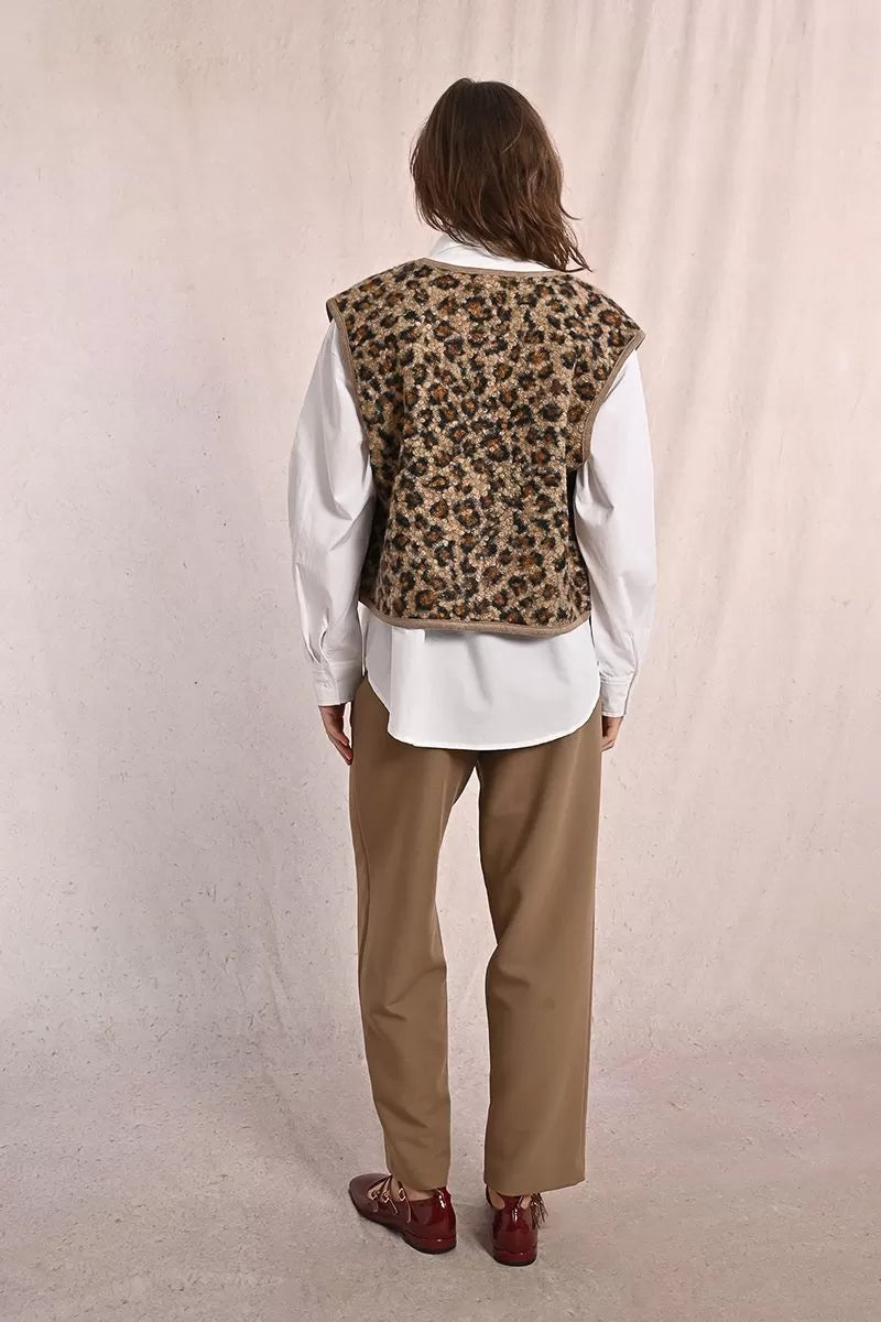 Molly Bracken Fur-effect sleeveless jacket
