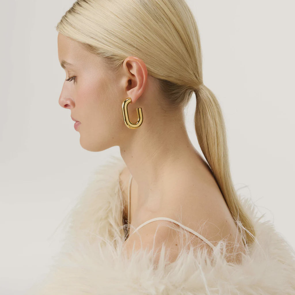 Vanessa Baroni Oval Earring gold