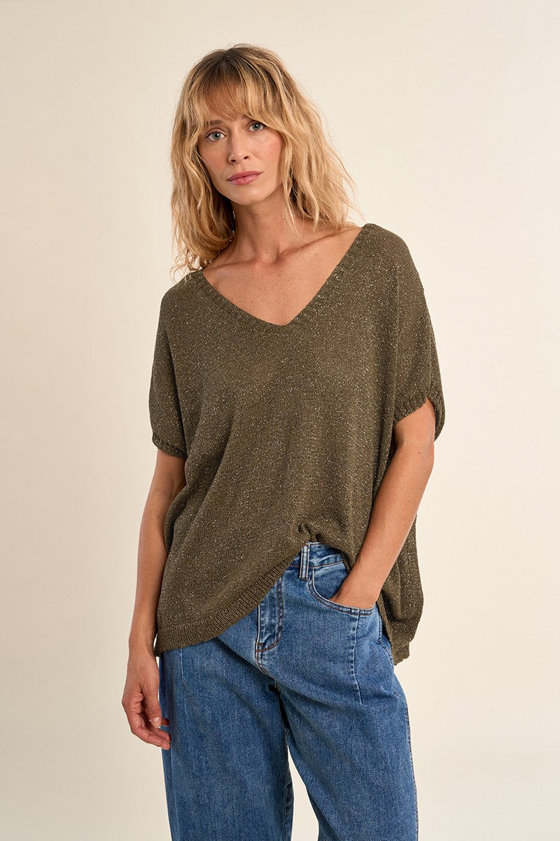 Molly Bracken Iridescent knit sleeveless sweater