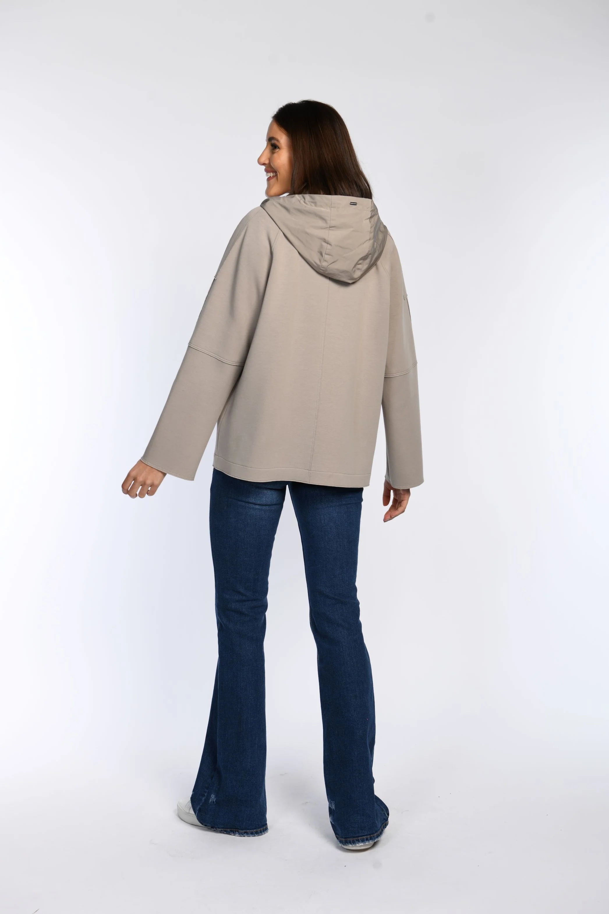 White Label Jacket in caban look with sporty hood insert