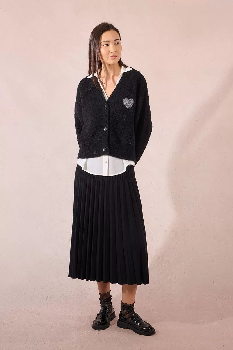 Molly Bracken Knitted cardigan, heart print