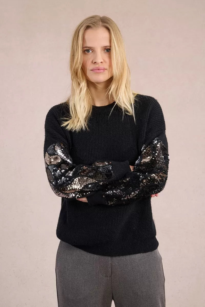Molly Bracken Knitted sweater, sequin sleeve