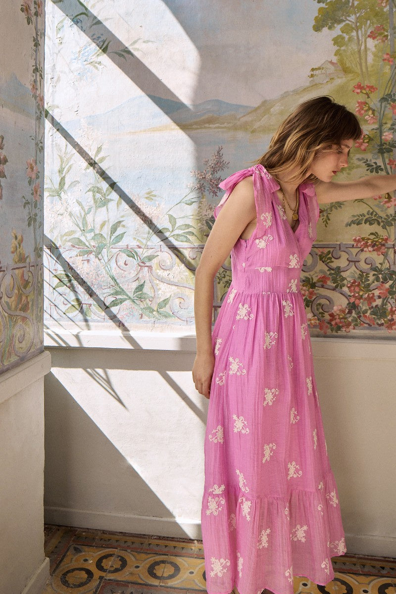 Molly Bracken Long dress with embroidery