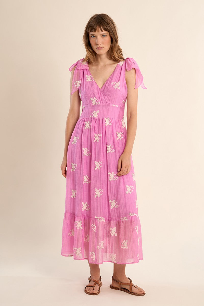 Molly Bracken Long dress with embroidery