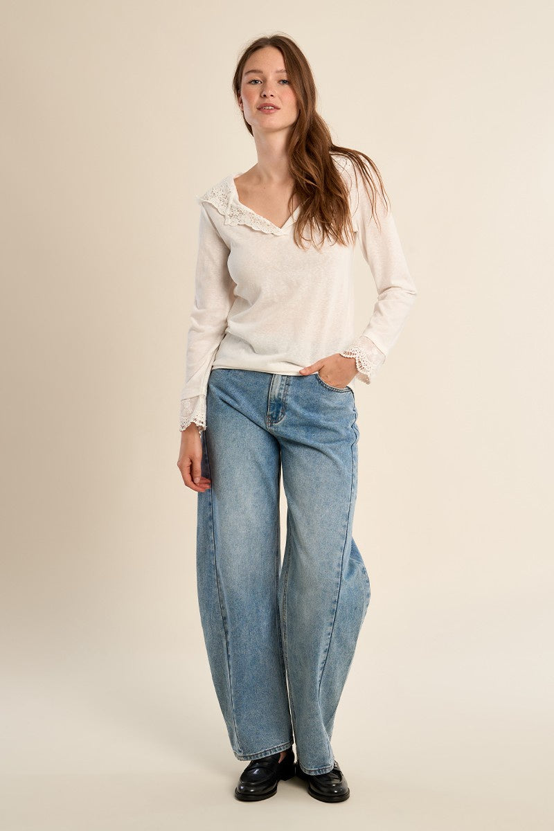 Molly Bracken Long-sleeved T-shirt, lace hood