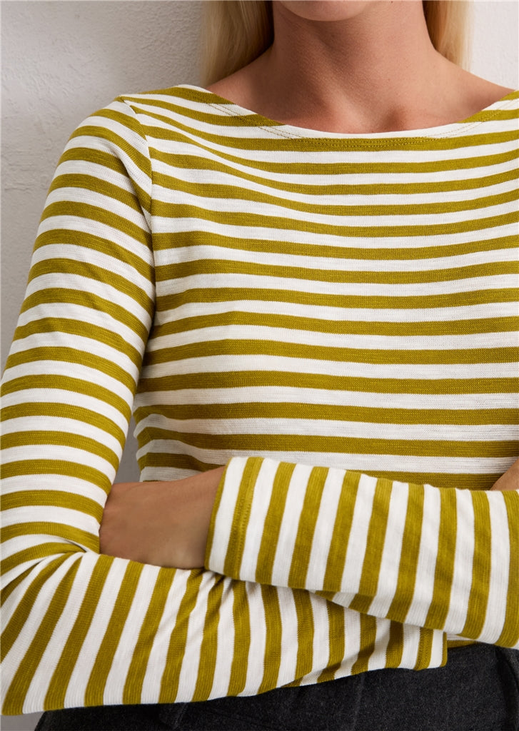 Marc O'Polo Longsleeve regular slub jersey stripe