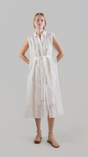 Psophia ETHEREAL BOTANICAL TENCEL SHIRT-INSPIRED DRESS
