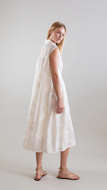 Psophia ETHEREAL BOTANICAL TENCEL SHIRT-INSPIRED DRESS