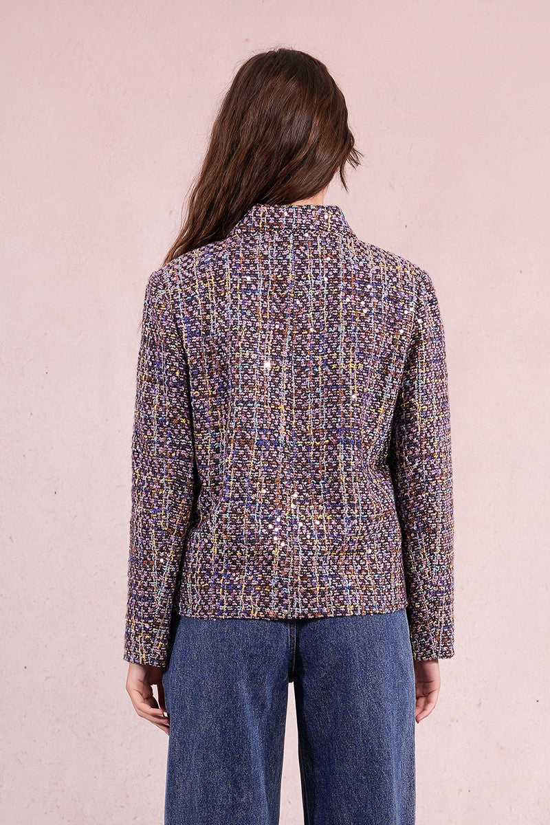 Molly Bracken Short tweed jacket, studded with rhinestones