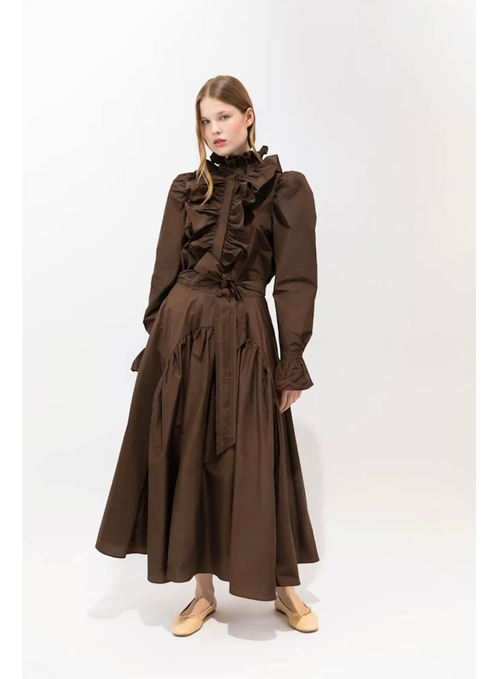 Psophia TAFFETA LONG SKIRT