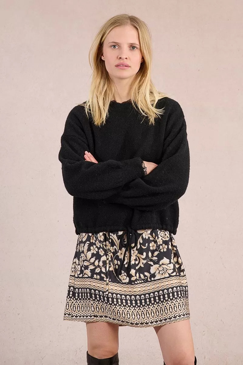 Molly Bracken Sweatshirt-style knitted sweater, lace edge
