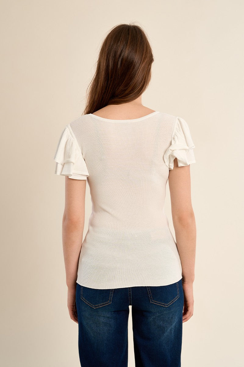 Molly Bracken T-shirt with semi-transparent collar