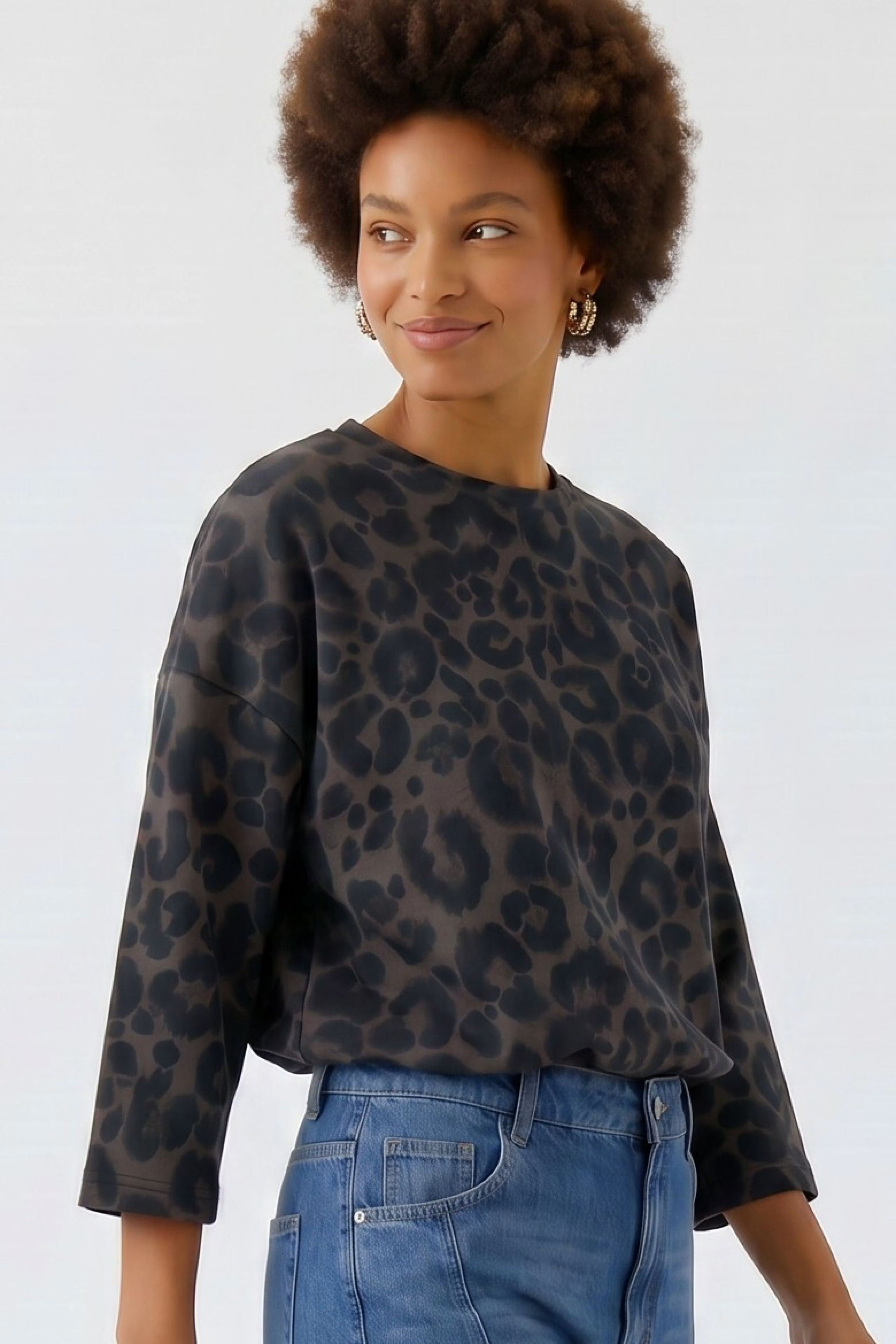 OUI Sweatshirt - darkbrown grey
