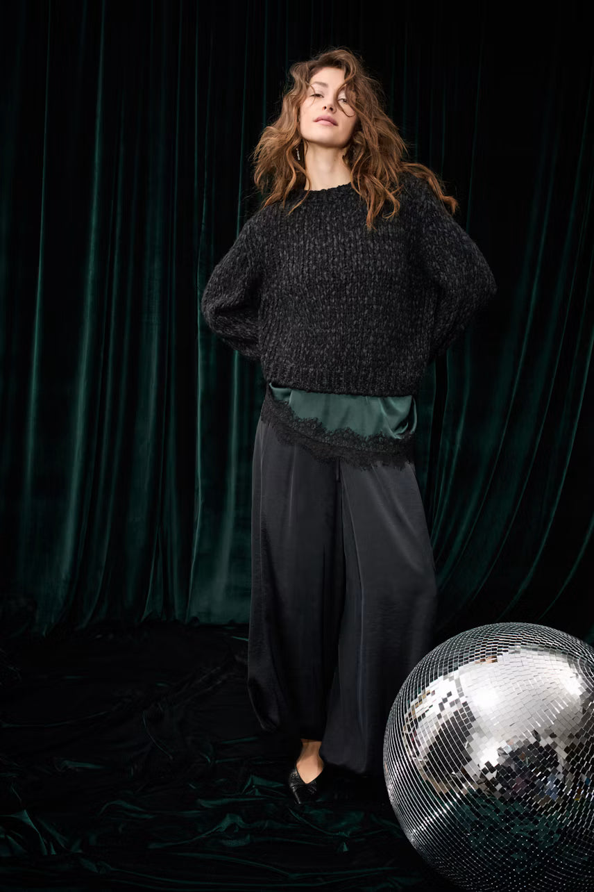 OUI Pullover - black green
