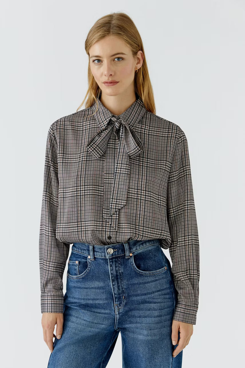 OUI Bow blouse - offwhite brown