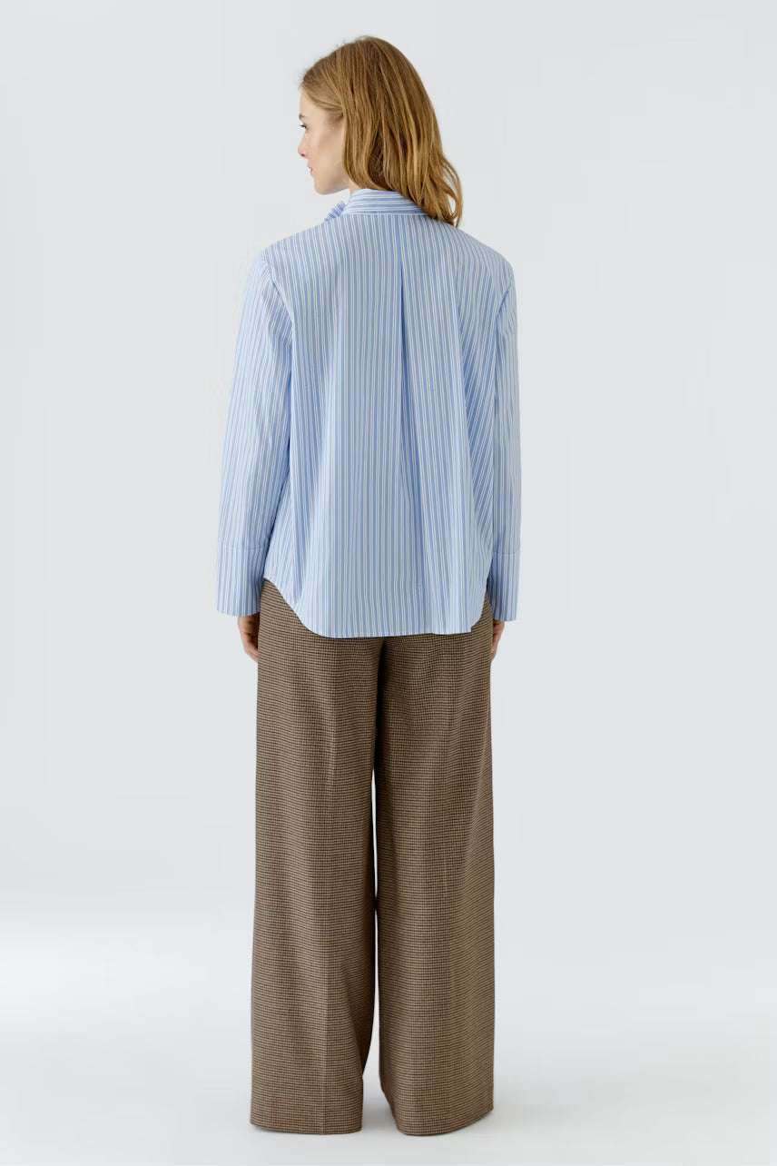 OUI Bow blouse - blue white