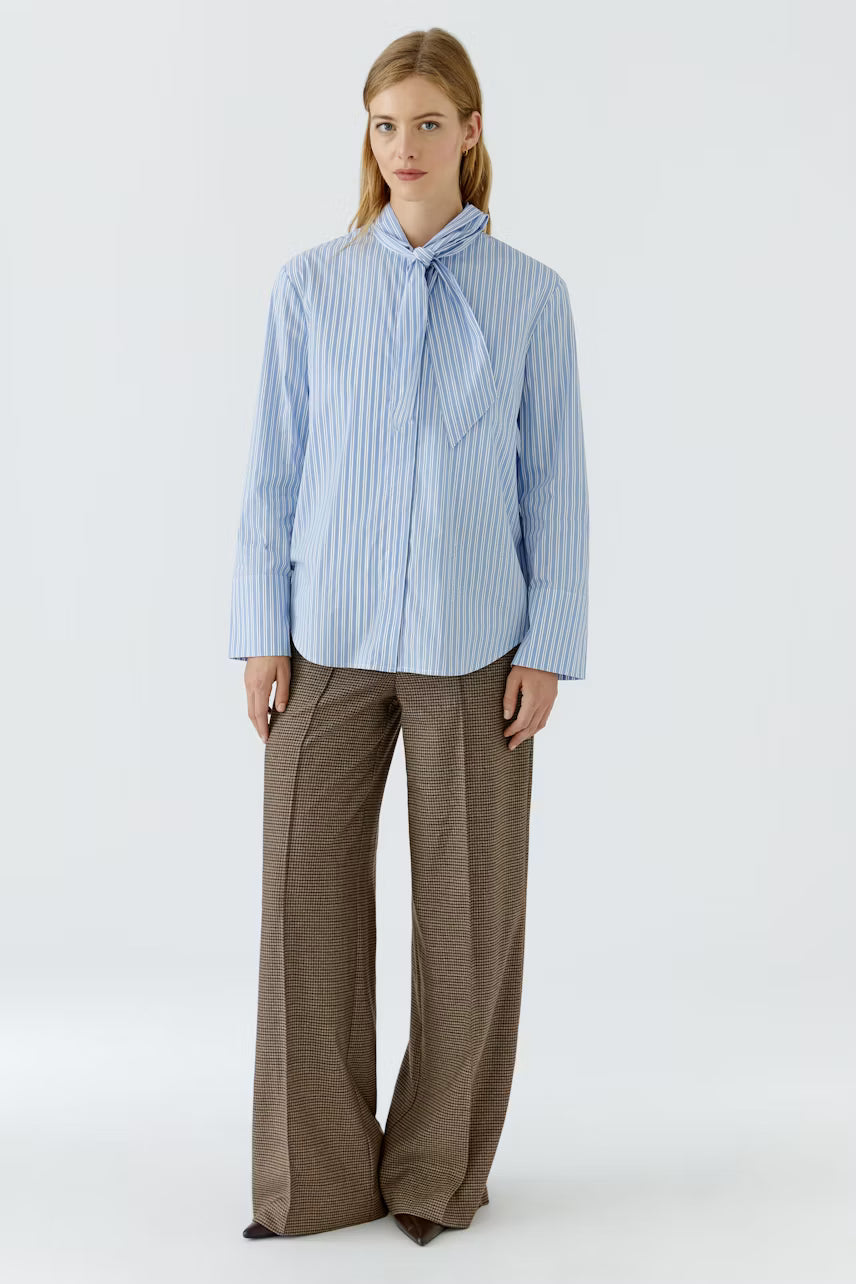 OUI Bow blouse - blue white