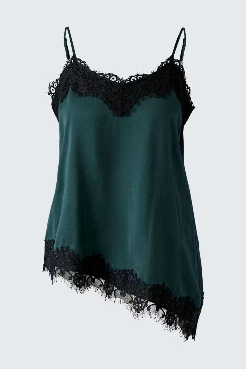 OUI Satin top - scarab