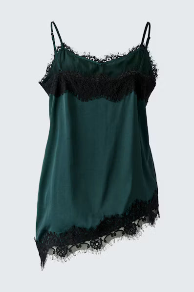 OUI Satin top - scarab