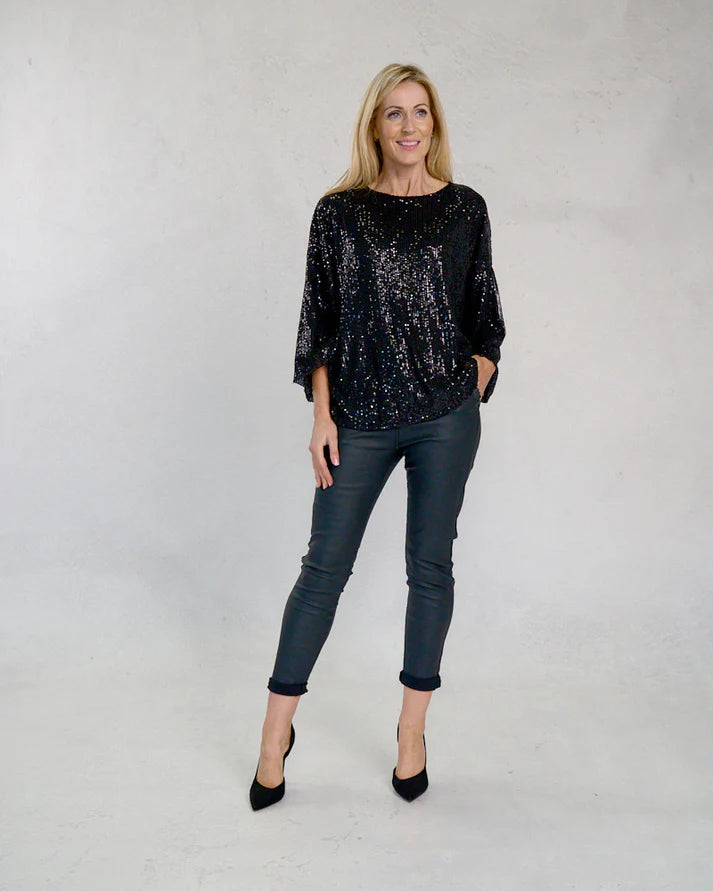 Deck Round Neck Sequin Top