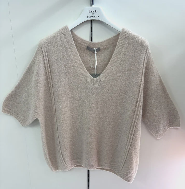 Deck V neck s/sleeve knit
