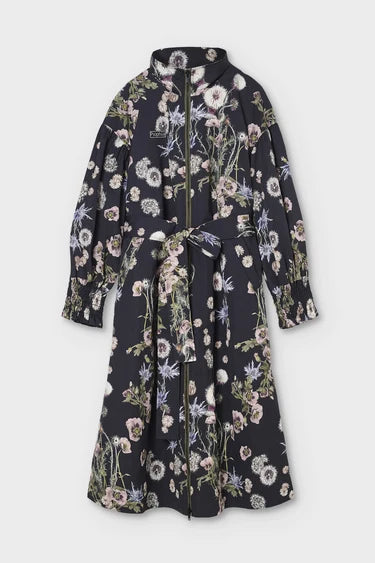 Psophia LONG NYLON TRENCH COAT WITH "DANDELION" PRINT
