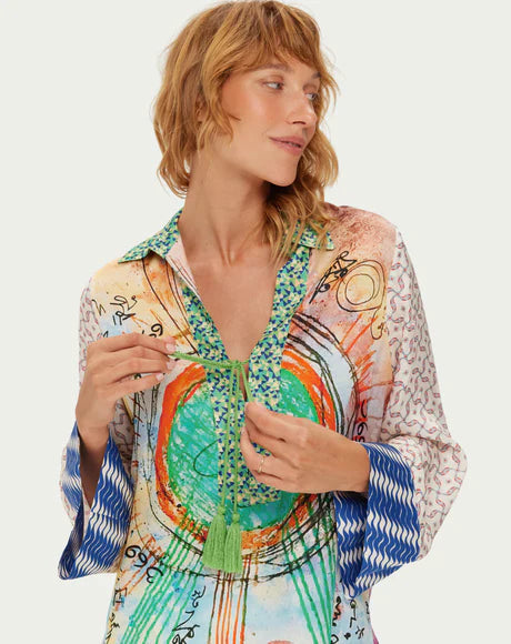 Me369 Mia Runic Whisper String Tie Blouse