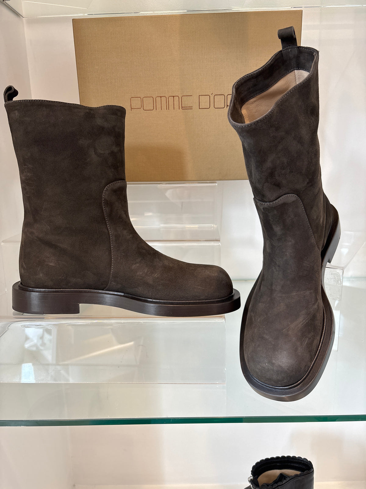 POMME D'OR suede dusty brown boot