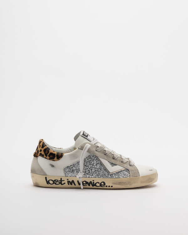 4B12 Suprime Bianco/Leopardo Trainers