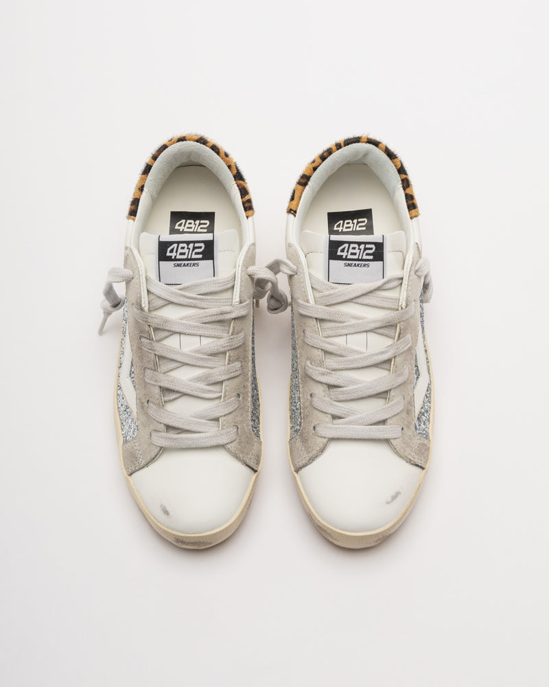 4B12 Suprime Bianco/Leopardo Trainers