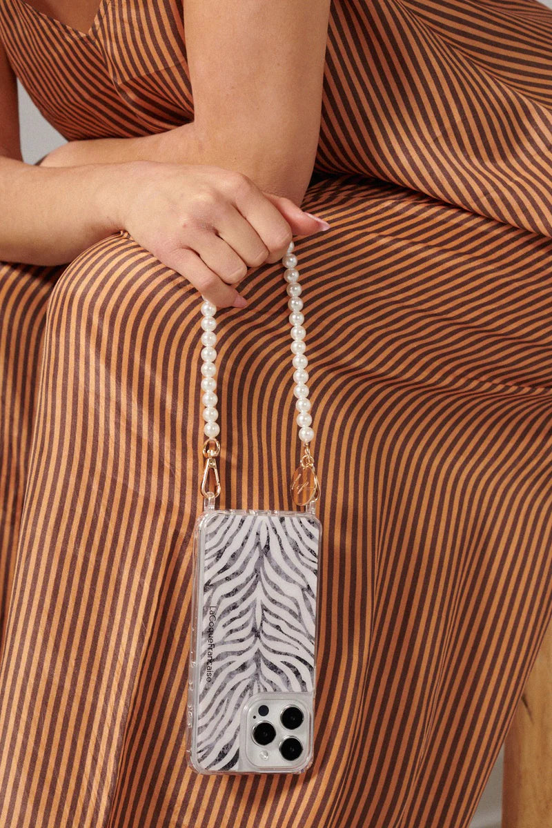 La Coque Francaise SHORT CHAIN WHITE AGATE 40 CM