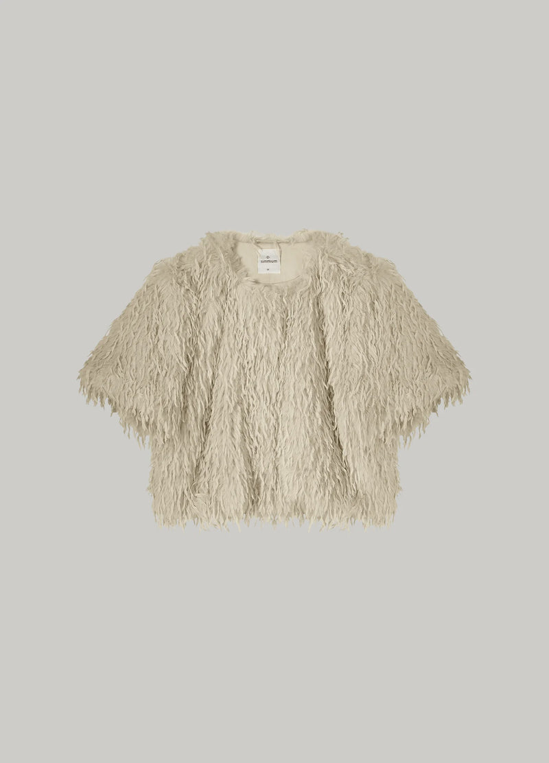 SUMMUM Shortsleeve Jacket Faux Feather Fur