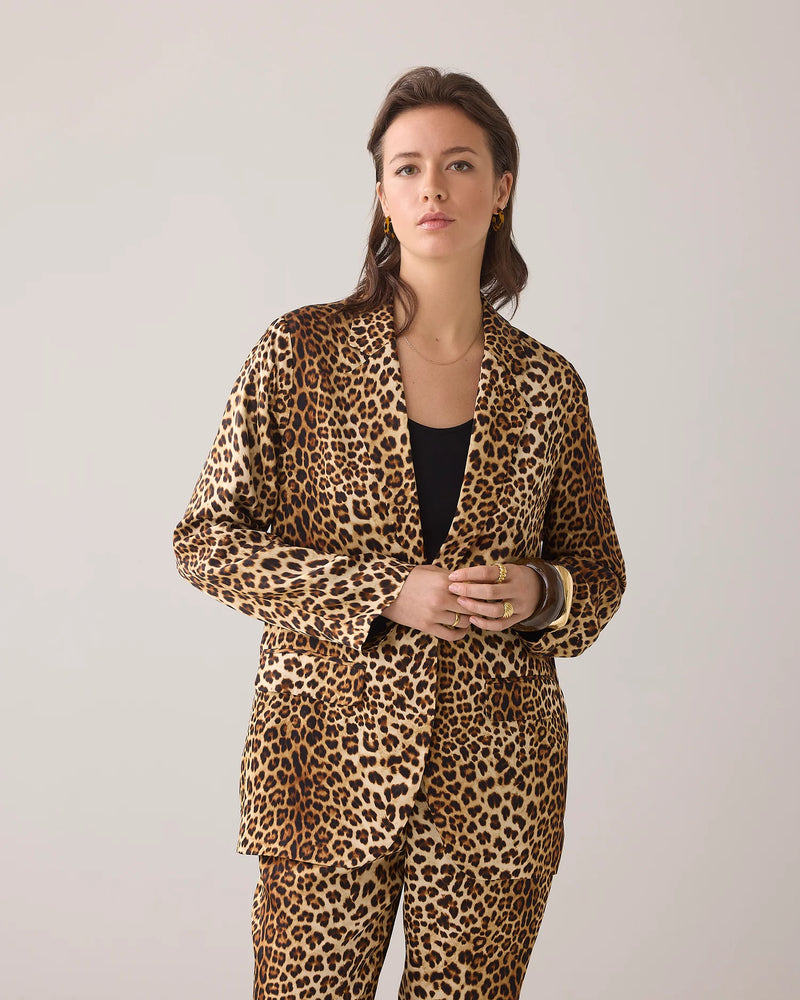 Summum Boyfriend blazer panther print