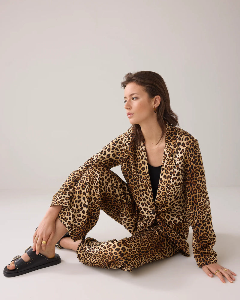 Summum Boyfriend blazer panther print