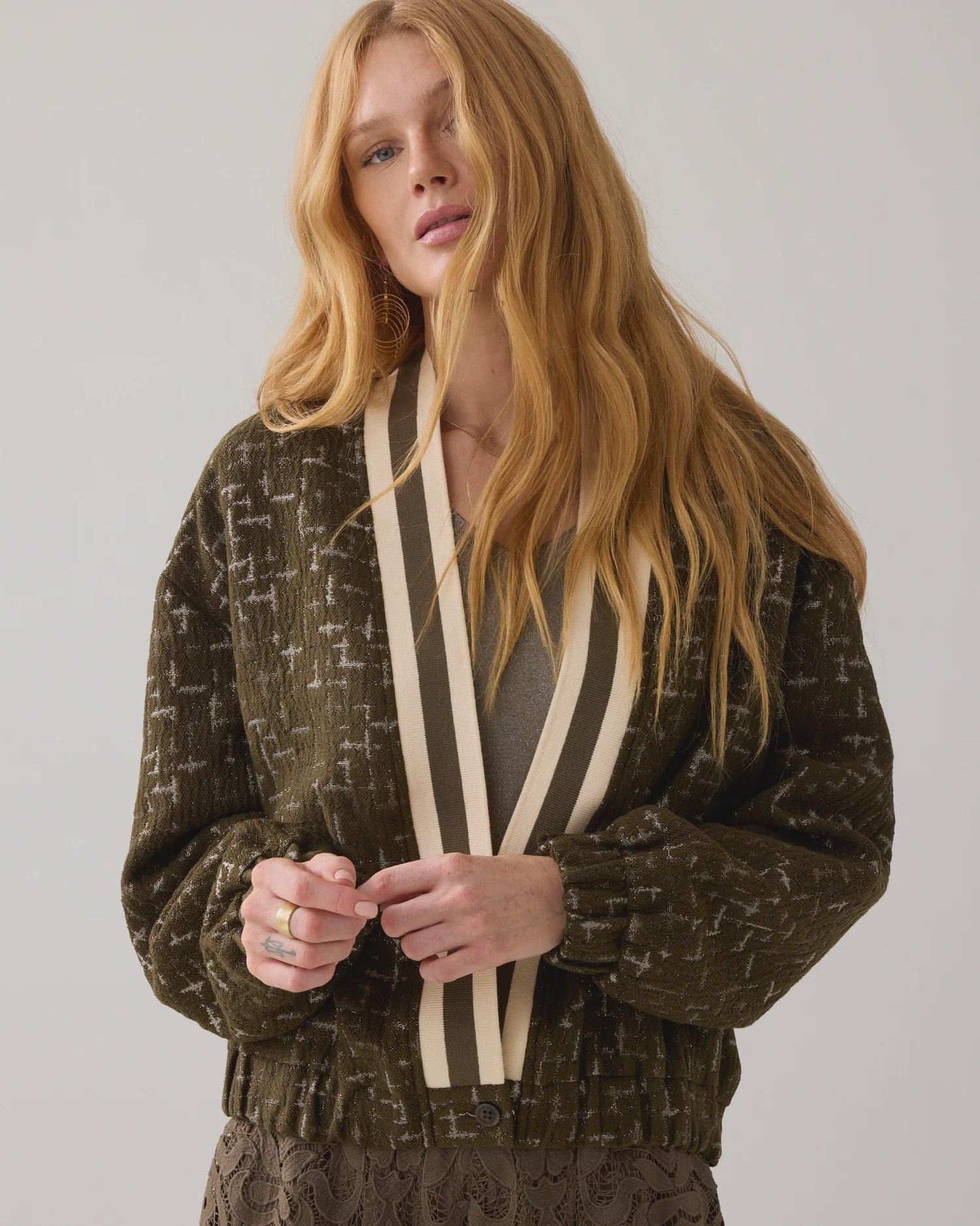 Summum Jacquard foam bomber jacket