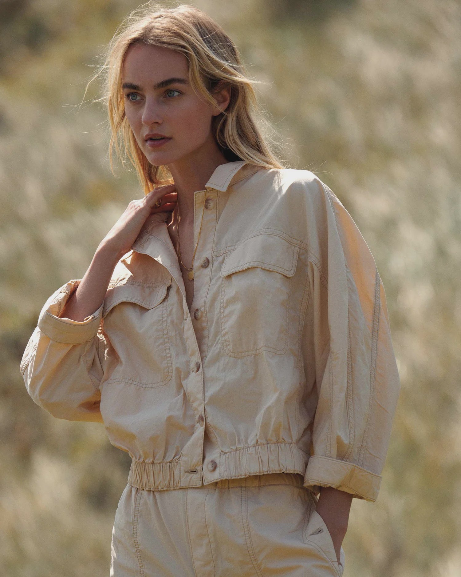 Summum Transitional jacket in crispy cotton