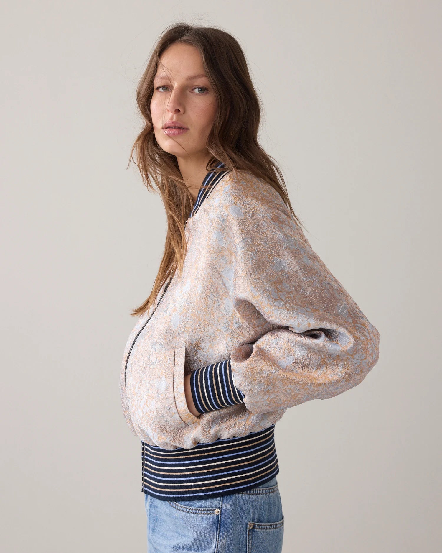 Summum Bomber jacket in jacquard fabric