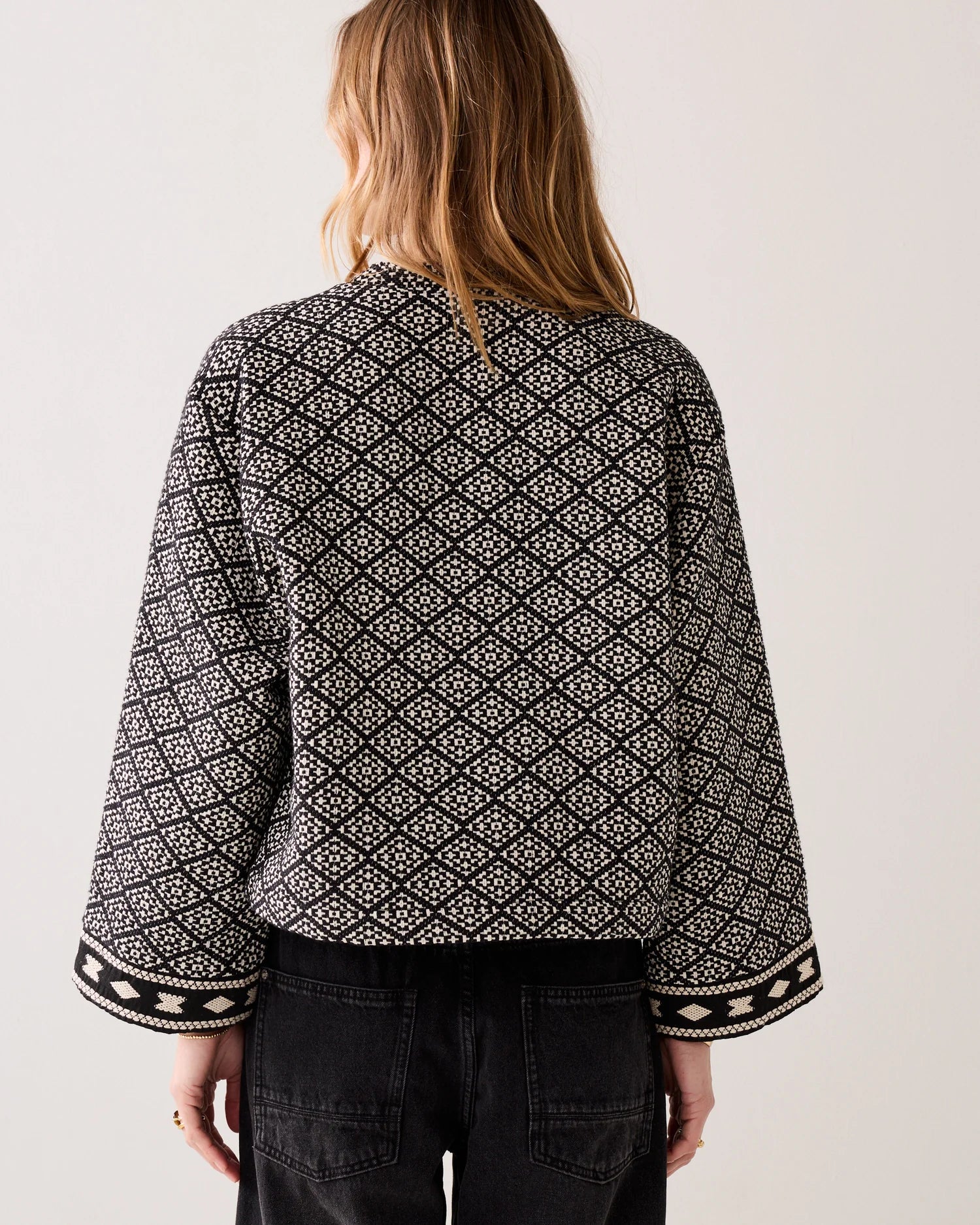 Summum Reversible kimono jacket in jacquard fabric