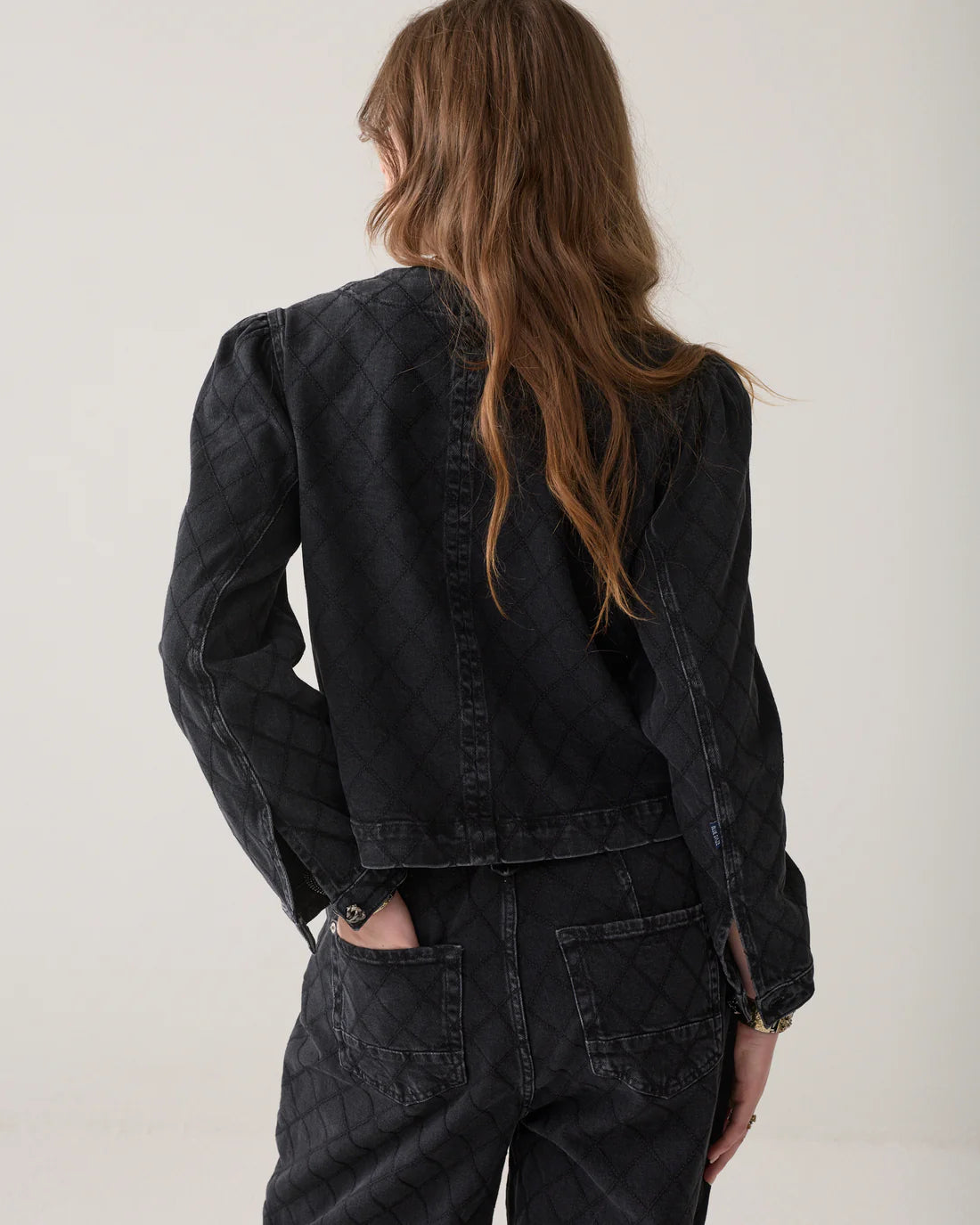 Summum Cropped denim jacket embroidery