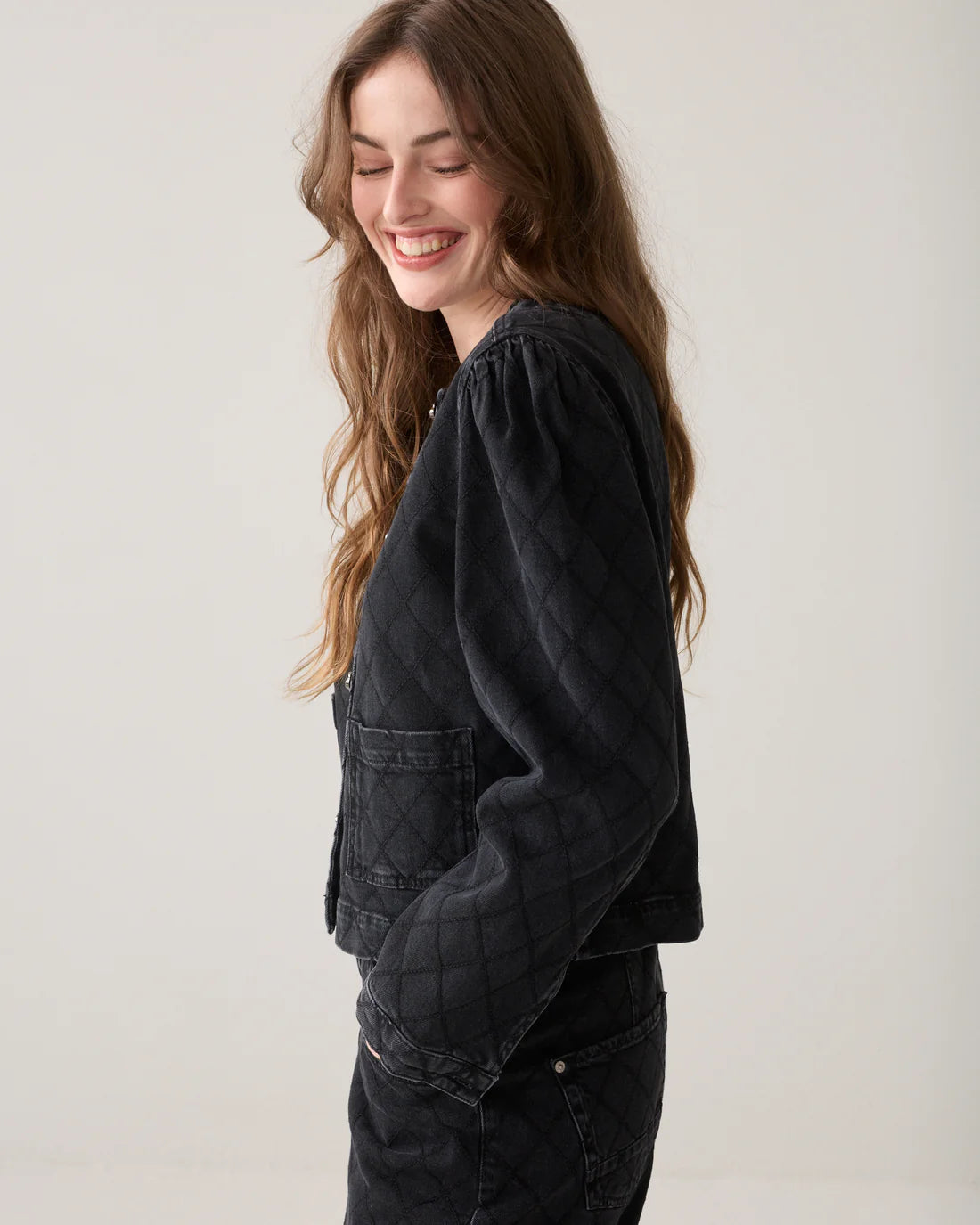 Summum Cropped denim jacket embroidery