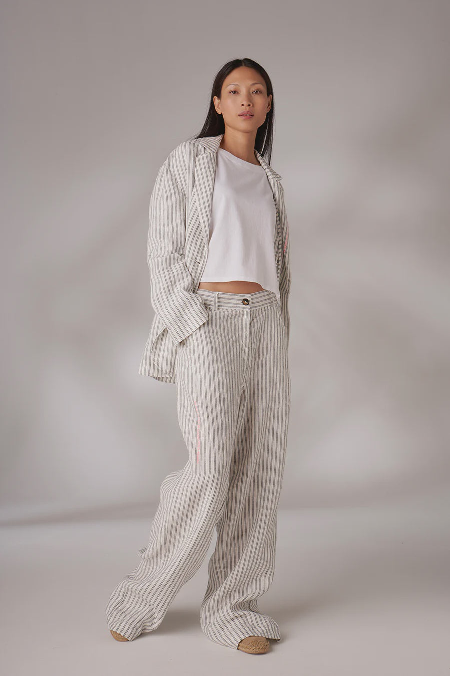 liv bergen  Jacke stripe in white