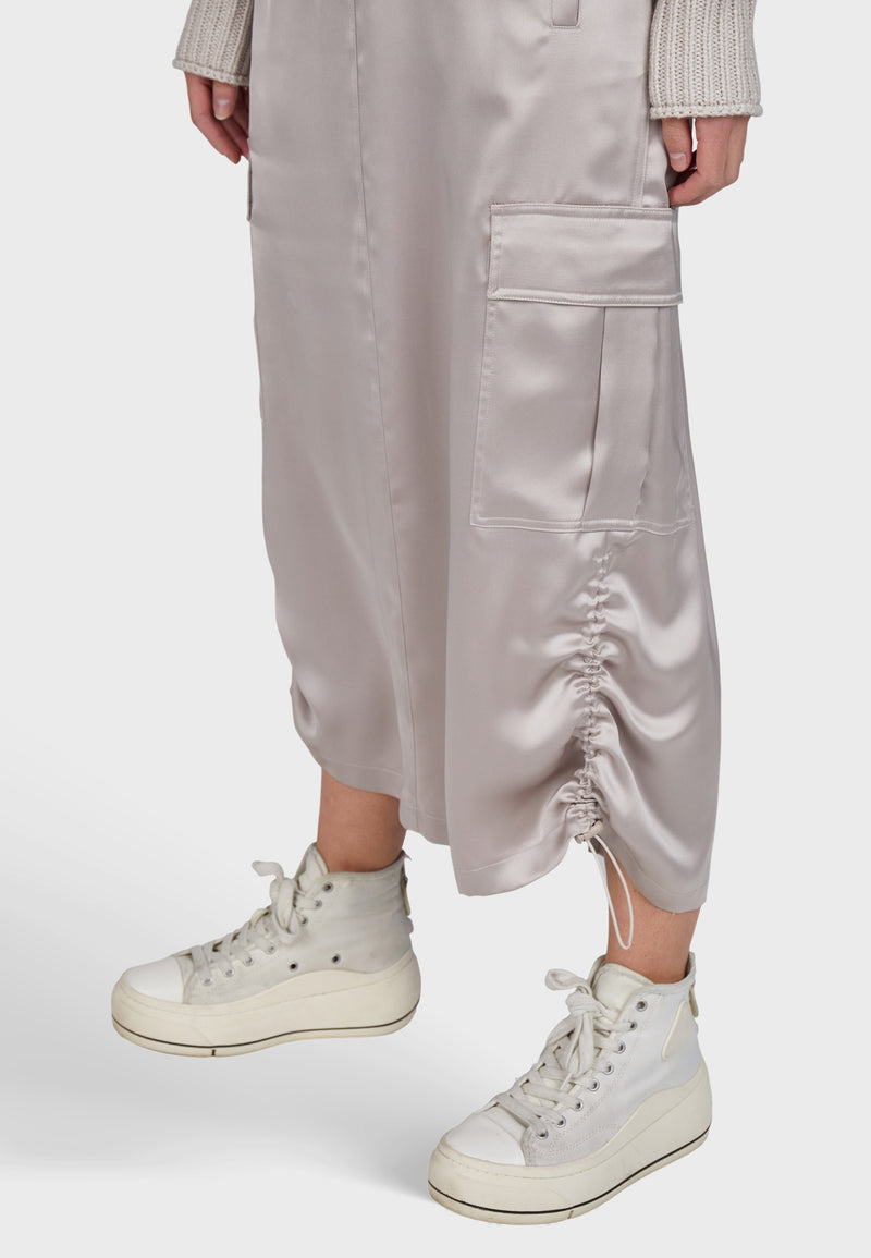 Marc Aurel Stretch satin cargo skirt