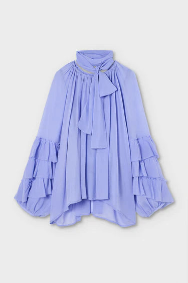 Psophia SILK GEORGETTE RUFFLE BLOUSE