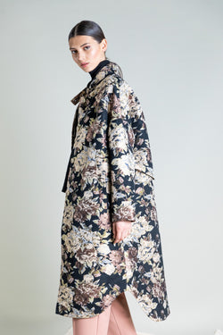 Psophía Floral Print Longline Coat