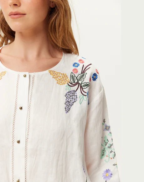 ME369 Helena Embroidered Linen Shirt
