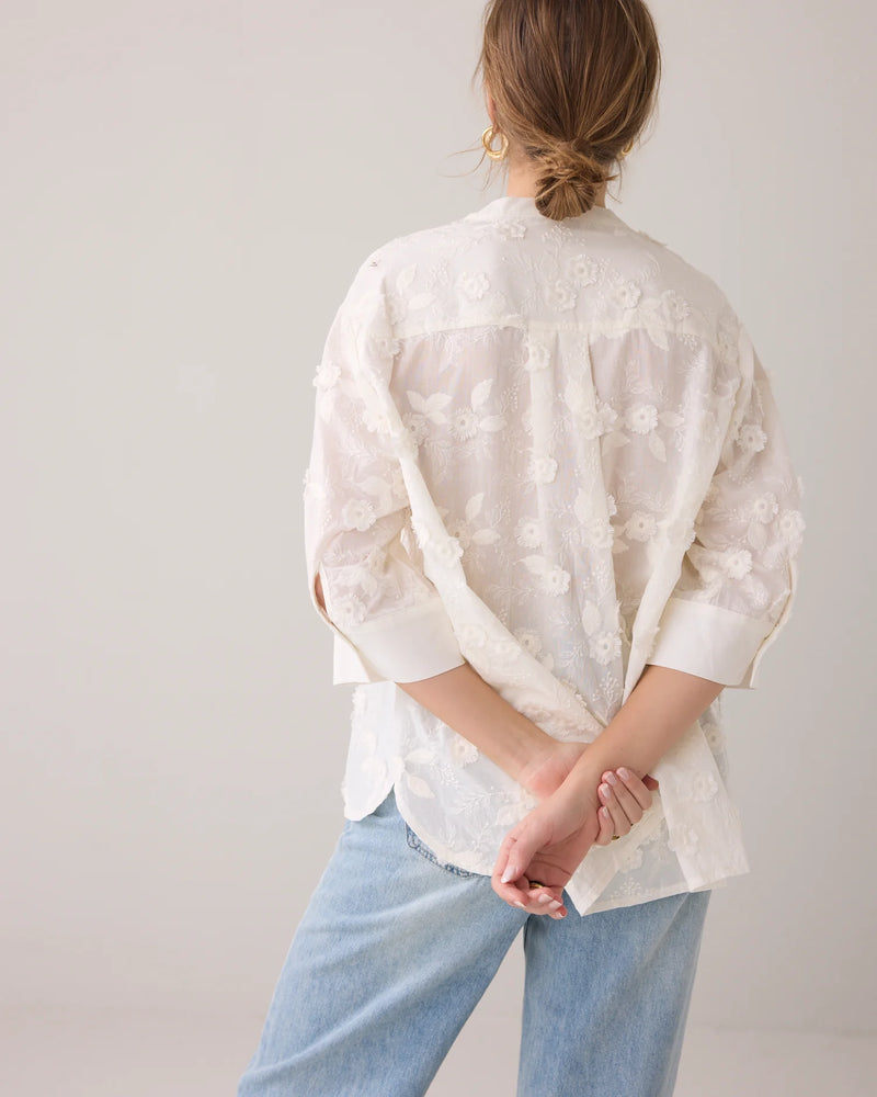 Summum 3D blouse with flowers